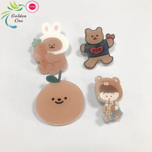 High Quality Cartoon Pin Bag Decorative Clothing Acrylic Cute Brooch Metal Rabbit Bear Cat Badge Lapel Pins