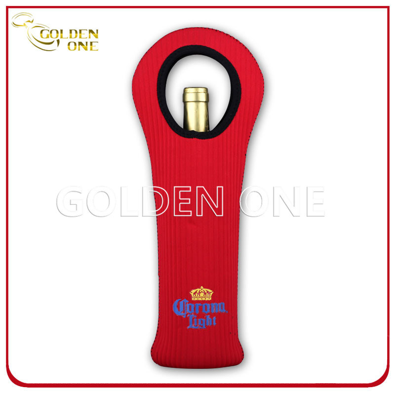 Tote impreso Bolsa de botella de vino de neopreno con cremallera