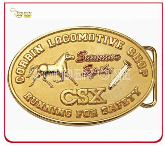 Customized 3D Design Gold Plated Metal Belt Buckle for Man