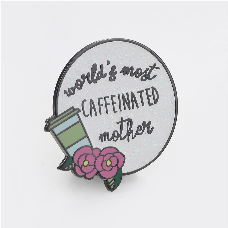 Glitter de metal al por mayor personalizado redondo suave del esmalte duro de la solapa del esmalte