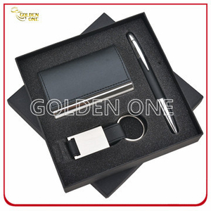 Fashion PU Leather Card Holder and Key Chain Business Gift