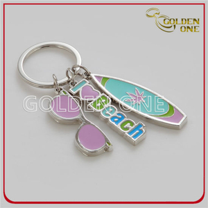 Newest Customized Summer Style Nickel Plated Metal Keyring