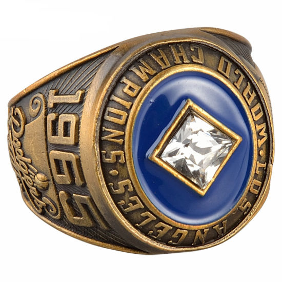 Customized Gold Plated Metal Souvenir Championship Ring with Bling