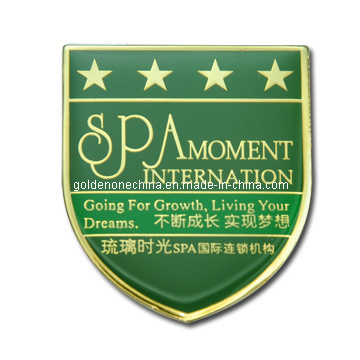 Gold Finish Debossed Logo Soft Enamel Metal Emblem