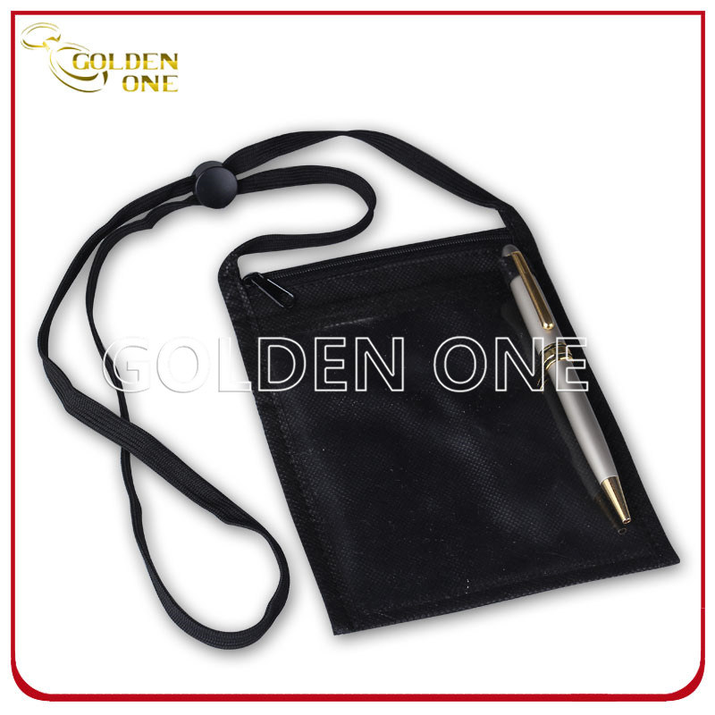 Einstellbare Kabelbedruckte Polyesterabzeichenhalter mit Stifthalter