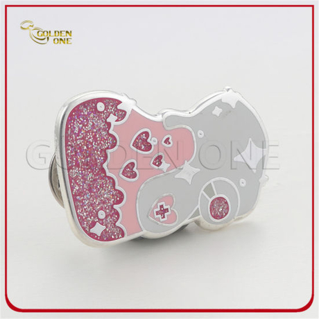 Fancy Design Cheap Hard Enamel Glitter Lapel Pin