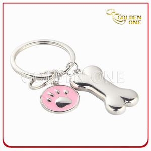 Hot Sale Cute Design Bone Shapemetal Key Ring