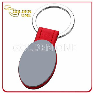 Quality Custom Stamped Steel Brushed Finish Durable Leather Keychain