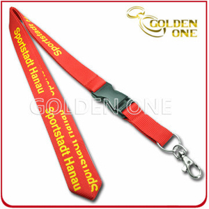 Custom Silk Screen Printed Polyester Lanyard with Plastic Release Buckle