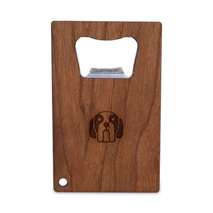 Eco-Friendly Metal Bottle Opener with Engraved Logo Wooden Cover