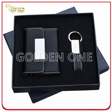 Leather Key Chain And Card Case Bussinessgift Set