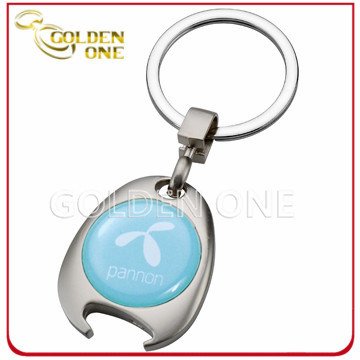 Personalized Metal Trolley Coin Keyring with Bottle Opener