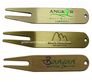 Customized Brass Plated Metal Golf Divot Tool (GP01)