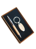 Environmentally Wooden Key Chain And Ball Pen Gift Set