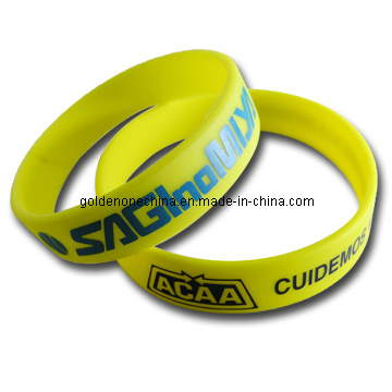 Customized Embossed Printed Convex Design Silicon Wristband