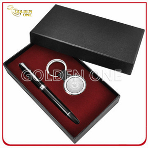 Laser Engraving Logo Metal Key Chain & Pen Gift Set (GS02)