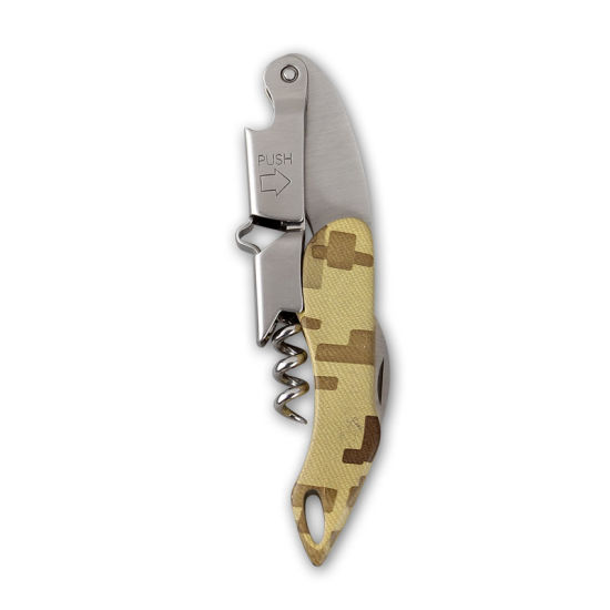 Modern Stainless Steel Wine Corkscrew with Wooden Handle