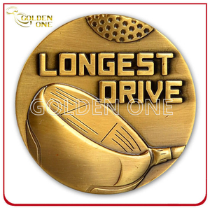 Custom High Quality Antique Brass 3D Embossed Coin