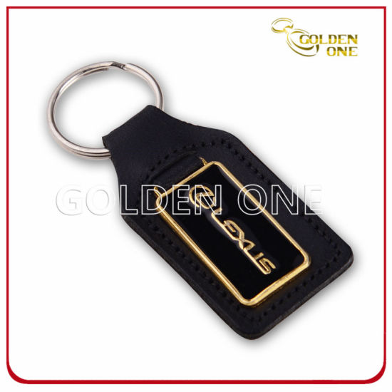High Quality Embossed Logo PU Leather Keychain