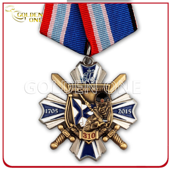 Gold Plated Custom Metal Marshal Badge with Genuine Leather Holder