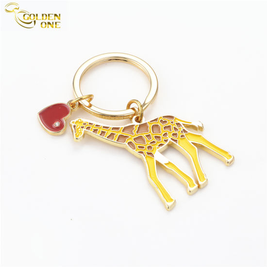 Promotion Gift Fancy Design China Wholesale Enamel Souvenir Leather Name Tag Keyring Metal Key Chains