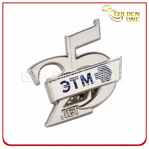Die Struck Nickel Finish Debossed Logo Metal Emblem
