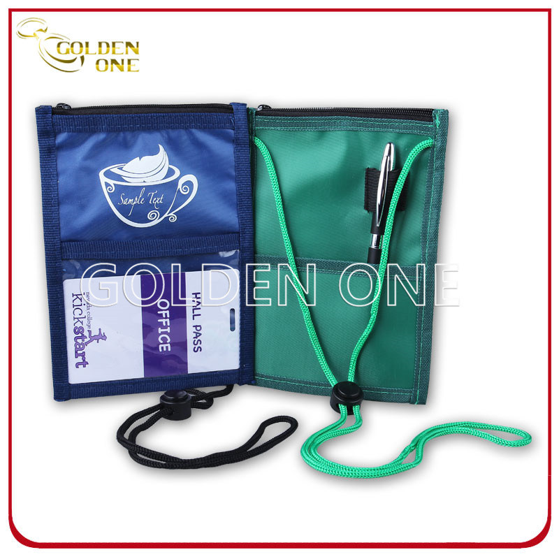 Kordelbedruckte Polyesterabzeichenhalter mit Stifthalter