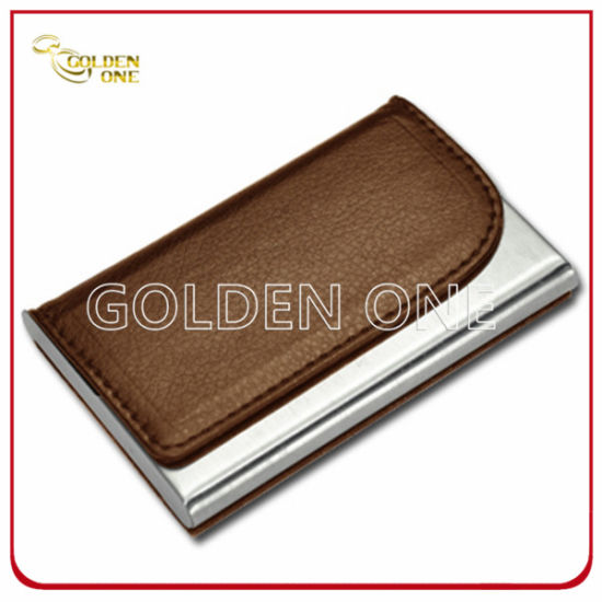Superior Quality Metal PU Leather Business Name Card Holder