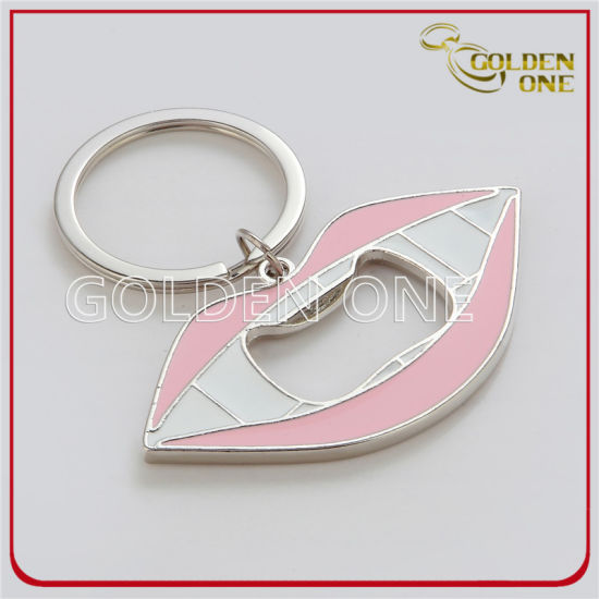 Eco Friendly Plant Shaped Metal Keyring with Enamel Logo
