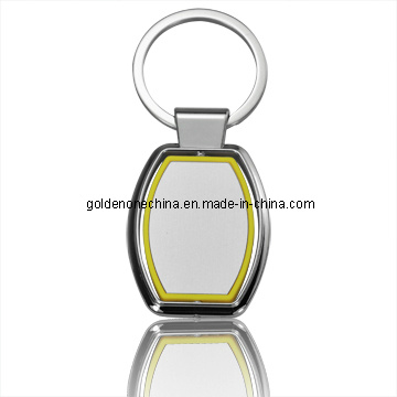 Customized Color Fill Nickle Plated Metal Souvenir Keychain