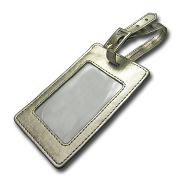 Kreatives benutzerdefiniertes Design Gold Silber Stempel PU-Leder-Gep&auml;ck-Tag