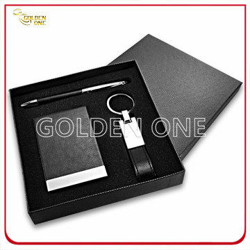 Executive Leather Stationery with Card Holder Gift Set