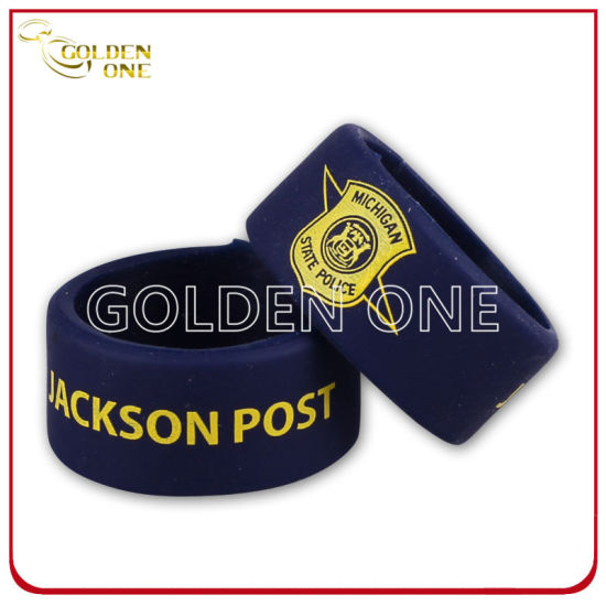 Custom Police Symbolize Logo Silk Screen Printing Silicone Finger Ring