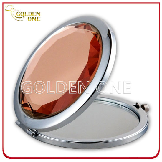 Promotion Gift Clear Crystal Magnifying Metal Make up Mirror