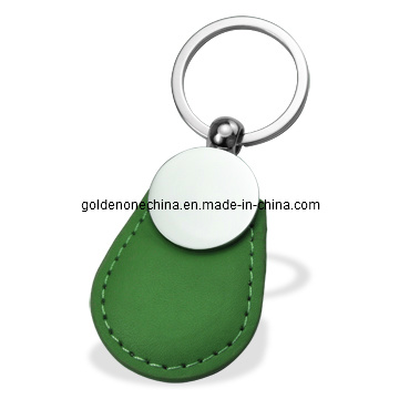 Customized Design Soft Enamel Logo Leather Keyring