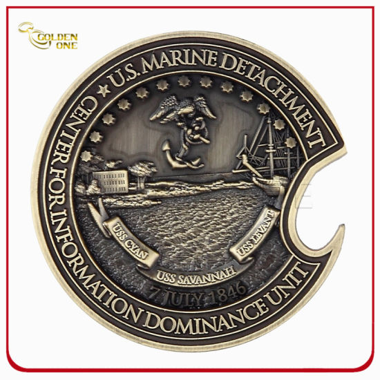 3D Antique Brass Challenge Coin for Souvenir