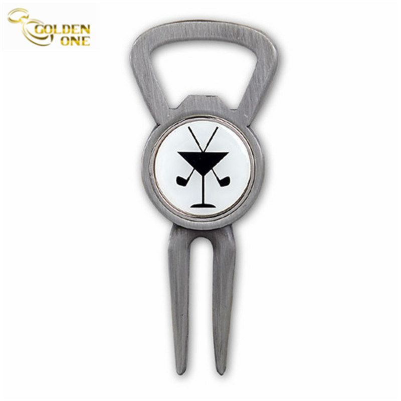Benutzerdefinierte antike Messing-Golf-Reparatur-Divot-Tool mit Ballmarker