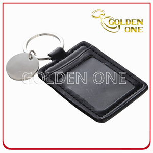 Hot Sale Promotion Cheap Photo Frame Leather Keychain