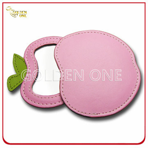 Fancy Design Apple Shape PU Leather Cosmetic Mirror