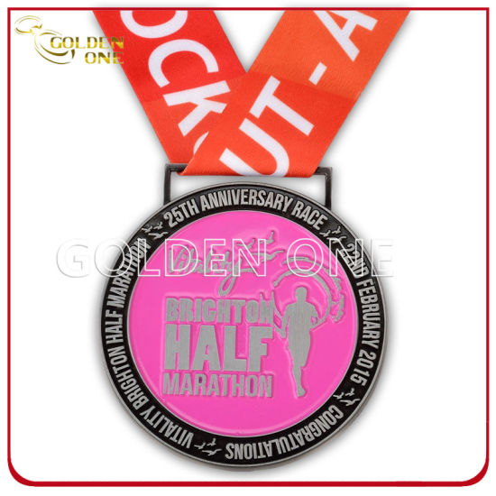 Custom Antique Finish Half Marathon Award Medallion