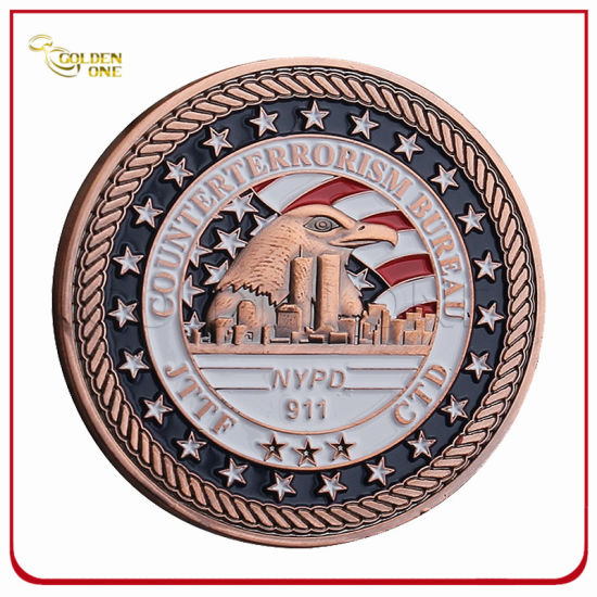 Custom Metal 3D Logo Soft Enamel Police Souvenir Challenge Coin
