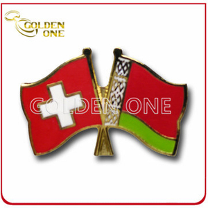 Prommotion Souvenir Soft Enamel Cross Flag Enamel Pin