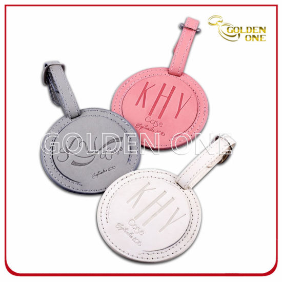 Promotion Gift Embossing Logo PU Leather Luggage Tag