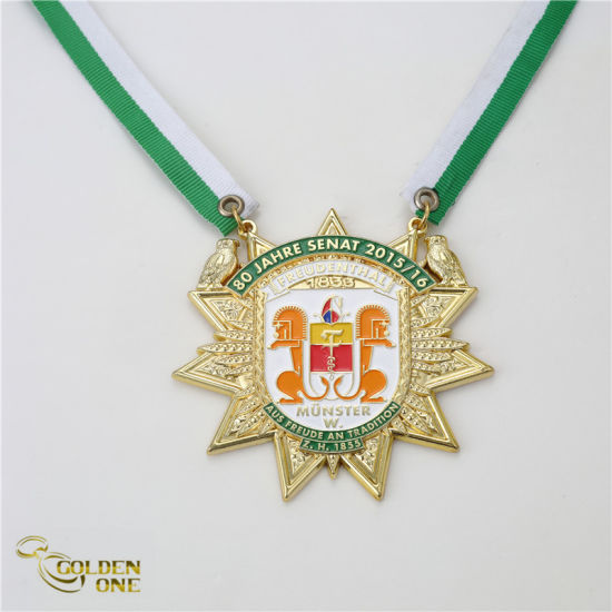 Factory Supply Custom 3D Embossed Sport Soft Enamel Metal Medal