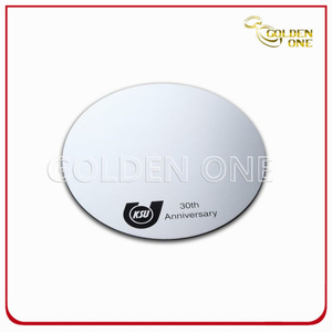 Screen Print Anodized Silver Round Shape Aluminium Coaster