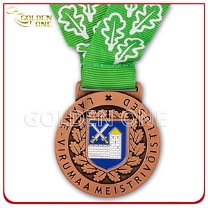 Custom 2D Design Antique Copper Finish Metal Medal