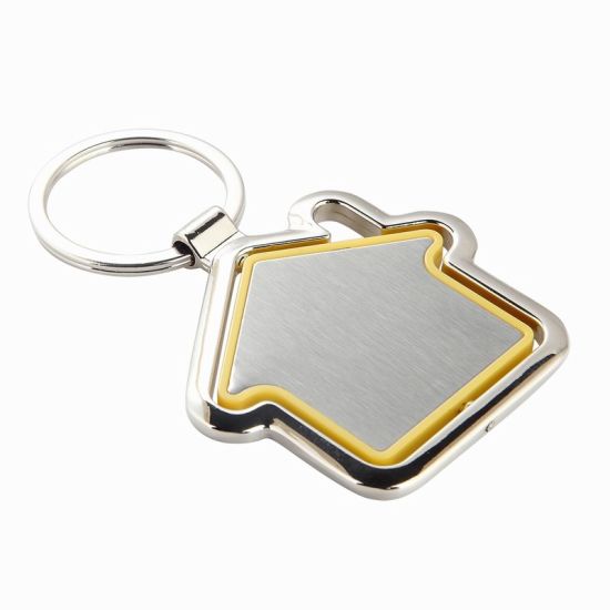 Spinning Metal Keychain with Epoxy Domed Logo