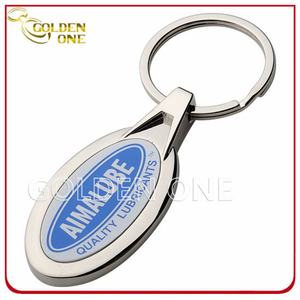 Hot Sale Custom Printed Oval Metal Keyring