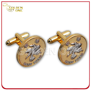 Personalized Design Metal Embossed Gold Cufflinks
