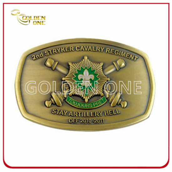 Promotional Antique Brass Plated Soft Enamel Metal Belt Buckle